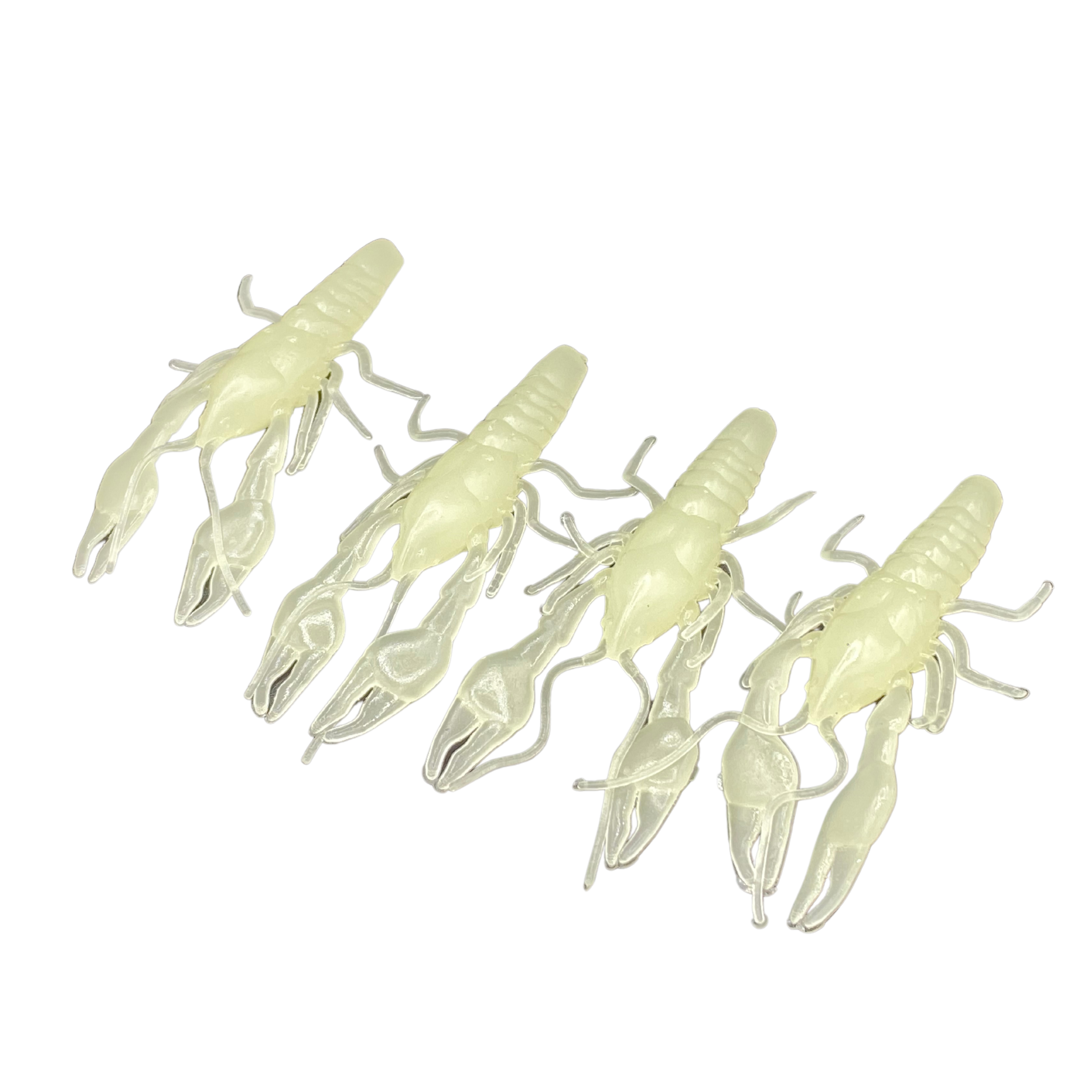 crawdad fishing lures Mega glow craws, (4 pack)