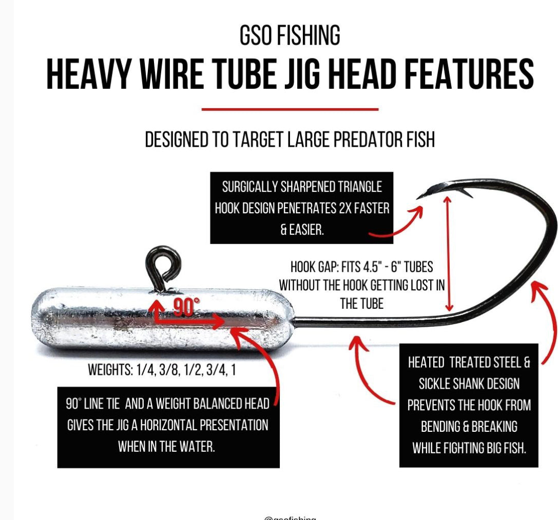 GSO heavy wire tube jig head (2pack)