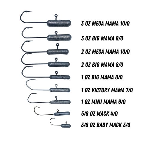 2 oz Mega Mama (VMC 10/0) Jig Head (2 pack)