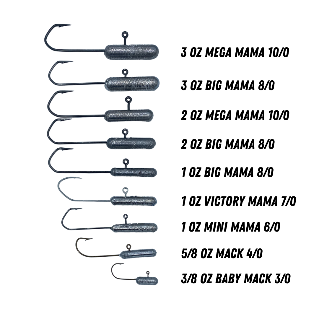 3 oz Big Mama (VMC 8/0)Jig Head (2 pack) 3 oz Big Mama (VMC 8/0)Jig Head (2 pack)